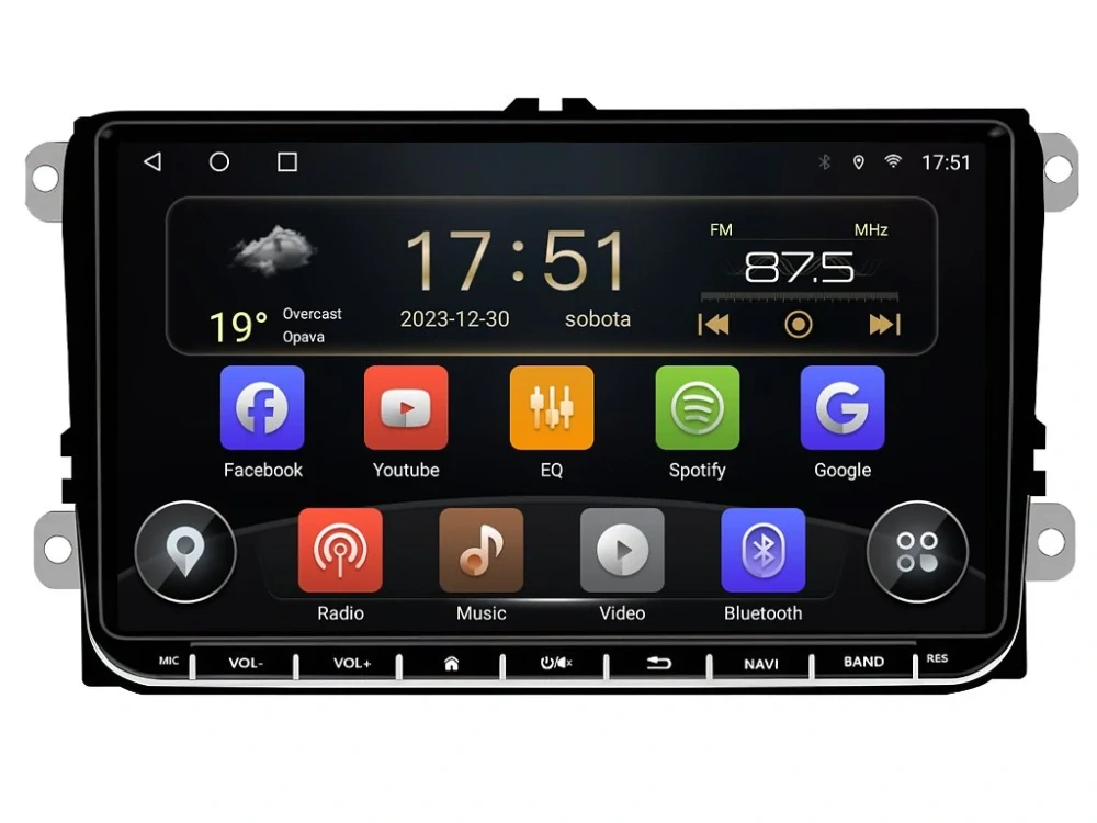 ISUDAR 2DIN AUTORÁDIO T72-VW0907 ANDROID S GPS