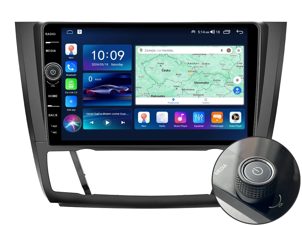 EVEREST 2DIN AUTORÁDIO EVE19 ANDROID, BMW E81 / E82 / E87 / E88 S AUTOMATICKOU KLIMATIZACÍ