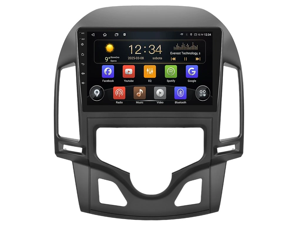 ISUDAR 2DIN AUTORÁDIO T72-IEV54 ANDROID, HYUNDAI I30 S AUTOMATICKOU KLIMATIZACÍ