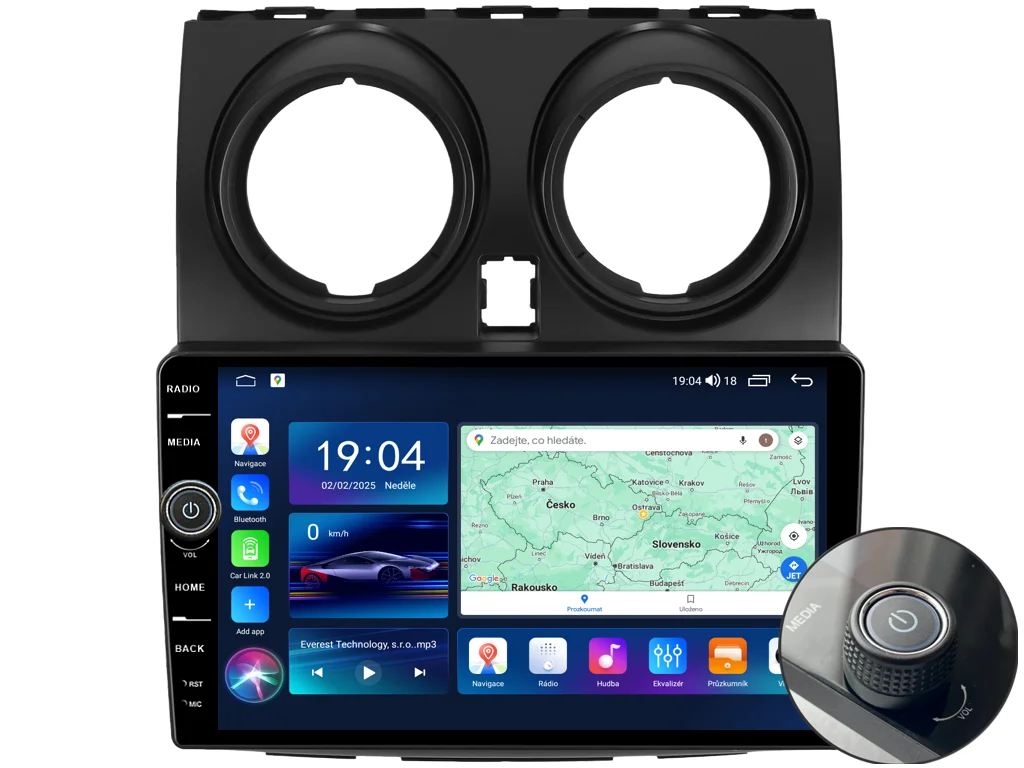 EVEREST 2DIN AUTORÁDIO EVE80 ANDROID, NISSAN QASHQAI I