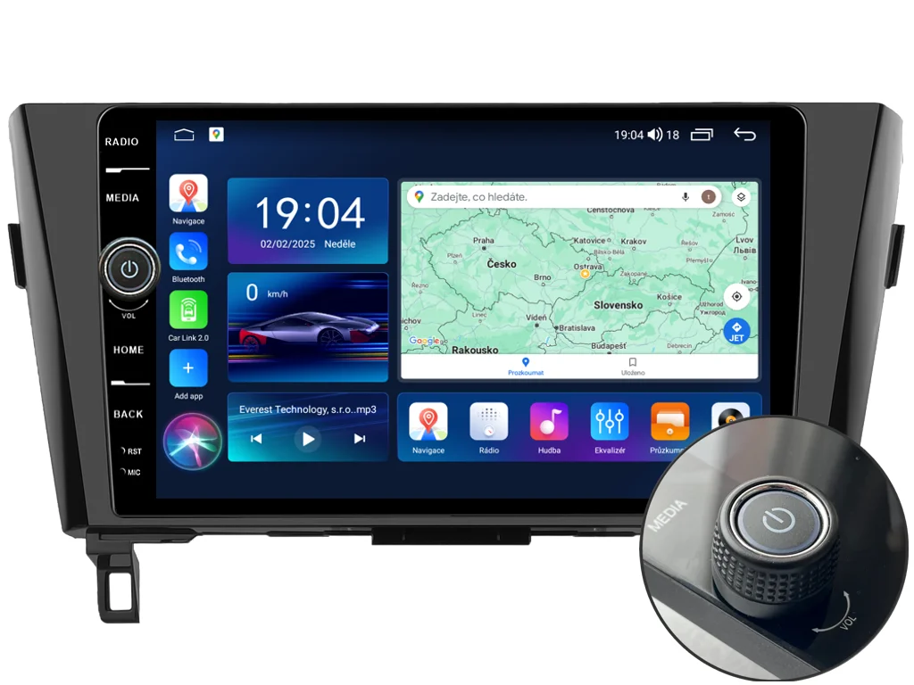 EVEREST 2DIN AUTORÁDIO EVE81 ANDROID, NISSAN QASHQAI II / X-TRAIL III
