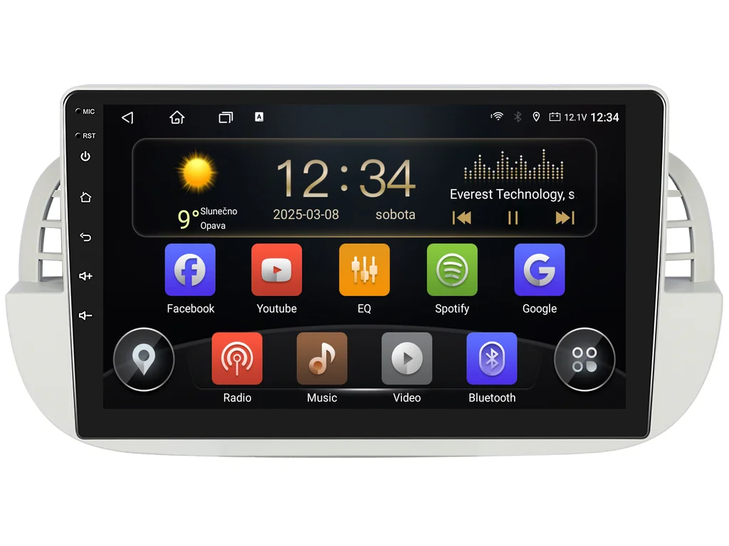 ISUDAR 2DIN AUTORÁDIO T75-IEV212 ANDROID, FIAT 500