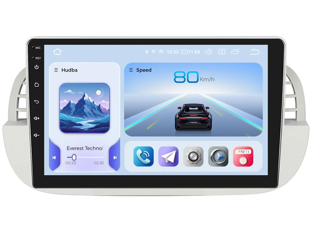 XTRONS 2DIN AUTORÁDIO IQP-XEV212 ANDROID, FIAT 500