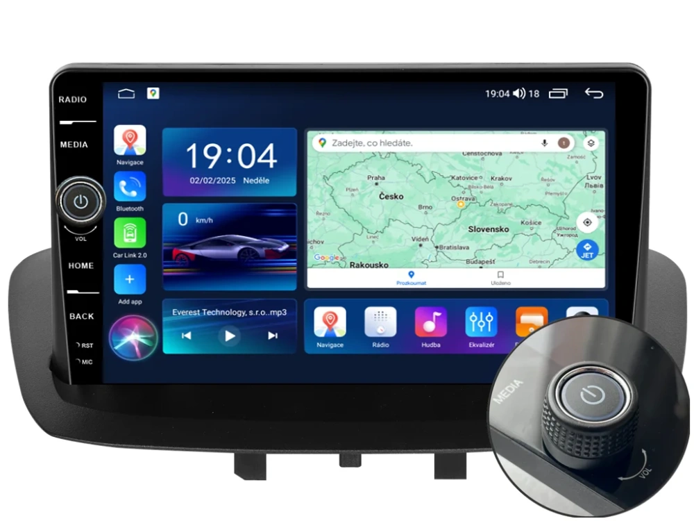 EVEREST 2DIN AUTORÁDIO EVE217 ANDROID, RENAULT MEGANE III / RENAULT FLUENCE