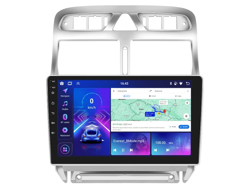 BMODE 2DIN AUTORÁDIO BEV38 ANDROID, PEUGEOT 307