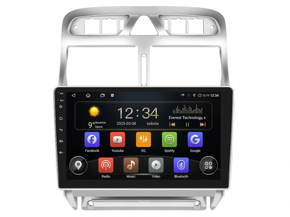 ISUDAR 2DIN AUTORÁDIO T75-IEV108 ANDROID, PEUGEOT 307