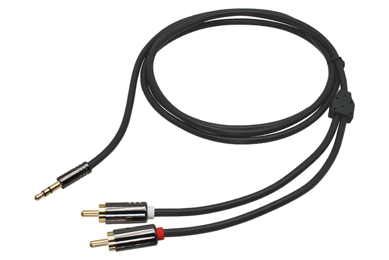 SIGNÁLOVÝ KABEL HQ JACK 3,5MM - 2xCINCH DÉLKA 100CM
