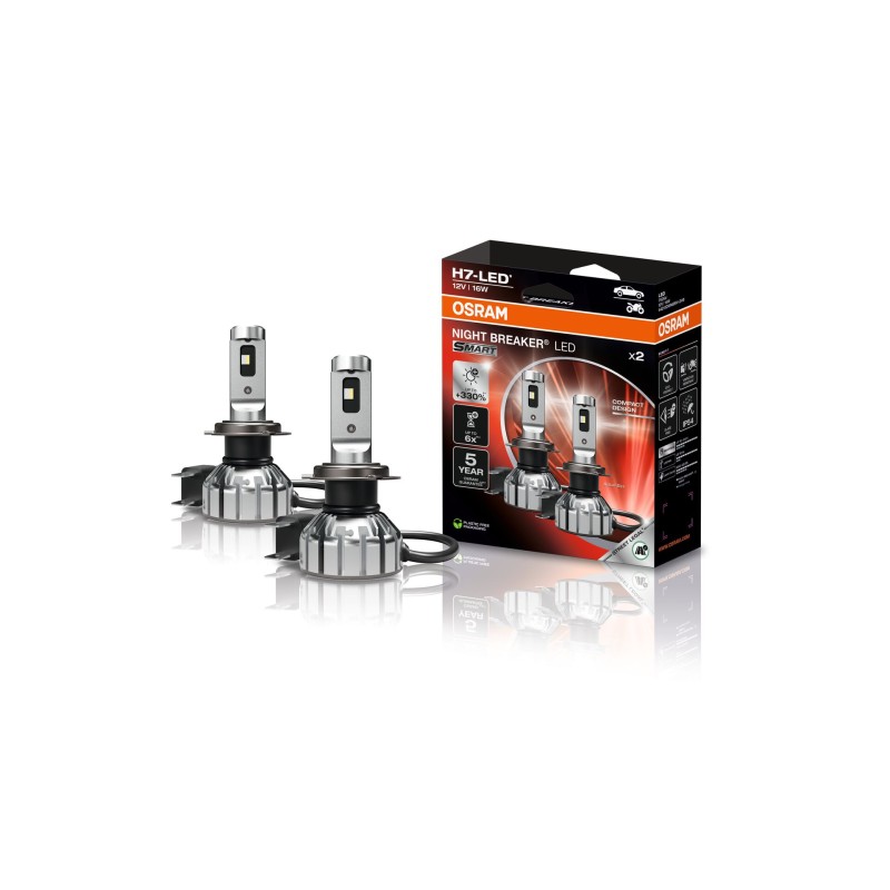 OSRAM LED H7 12V 16W SET 2KS SMART+330%