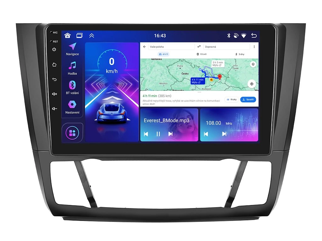 BMODE 2DIN AUTODÁDIO BEV39 ANDROID, BMW E81 / E82 / E87 / E88 S AUTOMATICKOU KLIMATIZACÍ