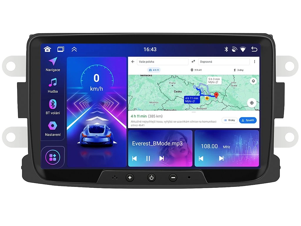 BMODE 2DIN AUTORÁDIO BW76 ANDROID S GPS - DACIA, RENAULT