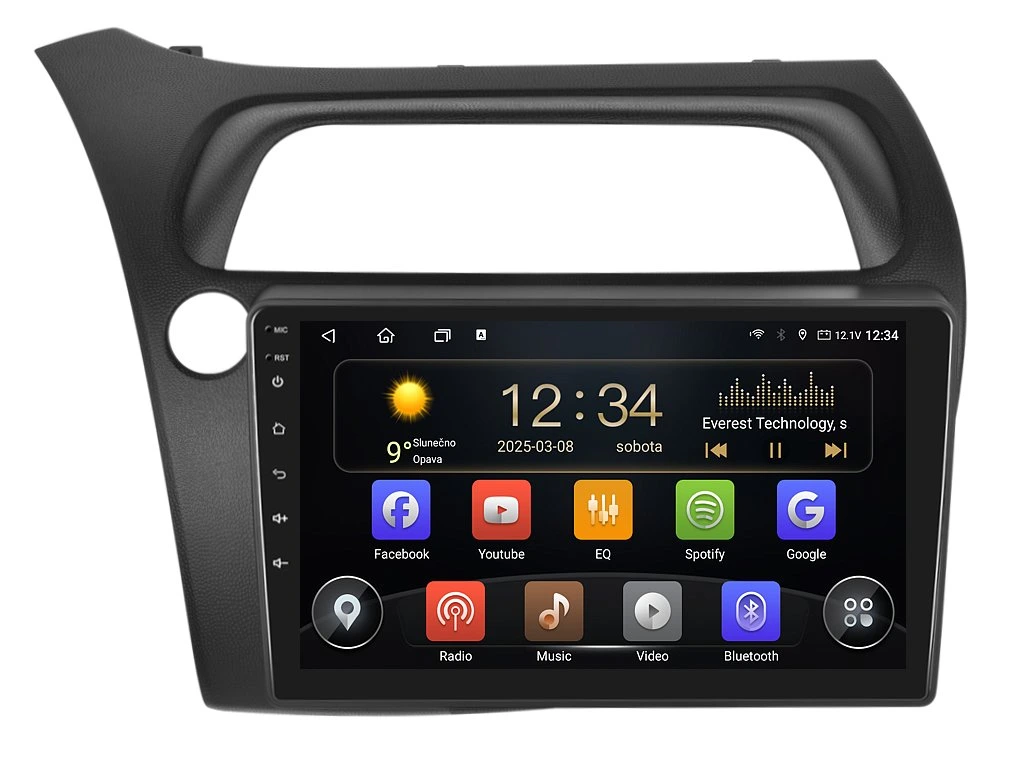 ISUDAR 2DIN AUTORÁDIO T72-IEV67 ANDROID, HONDA CIVIC 8G