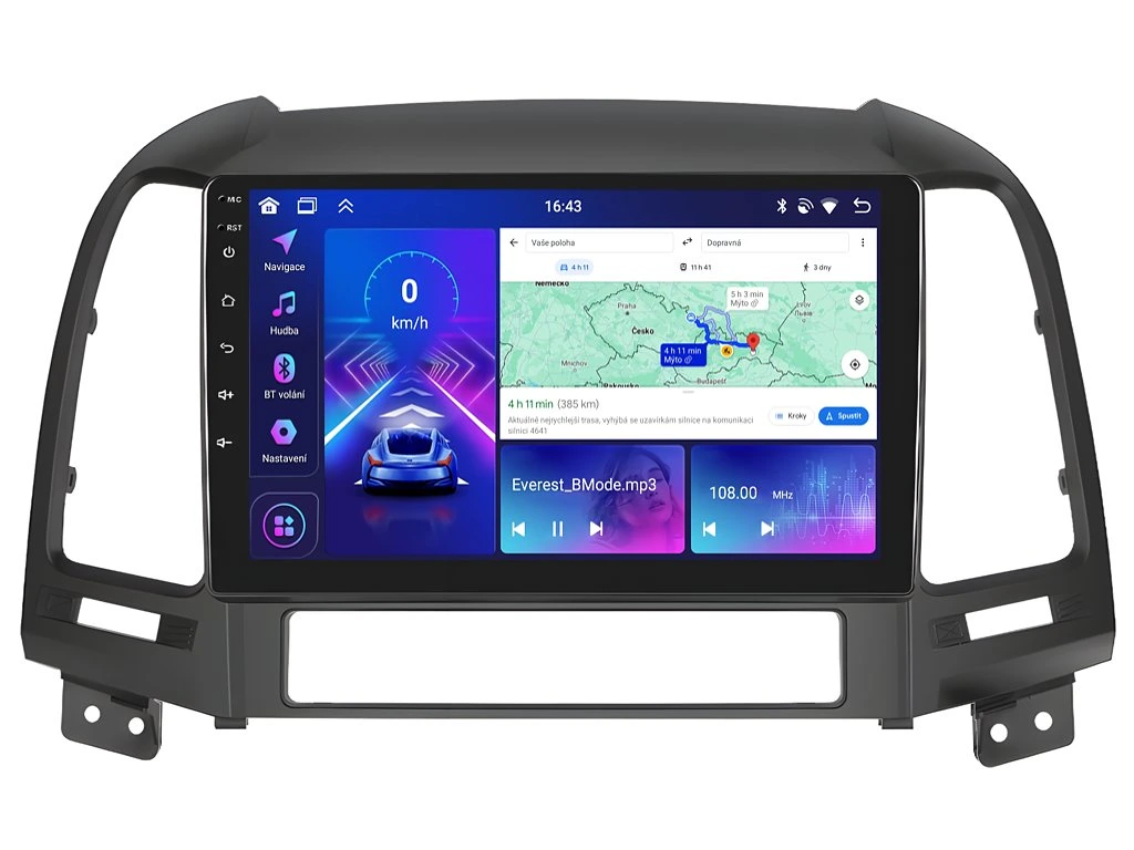 BMODE 2DIN AUTORÁDIO BEX55 ANDROID, HYUNDAI SANTA FE II