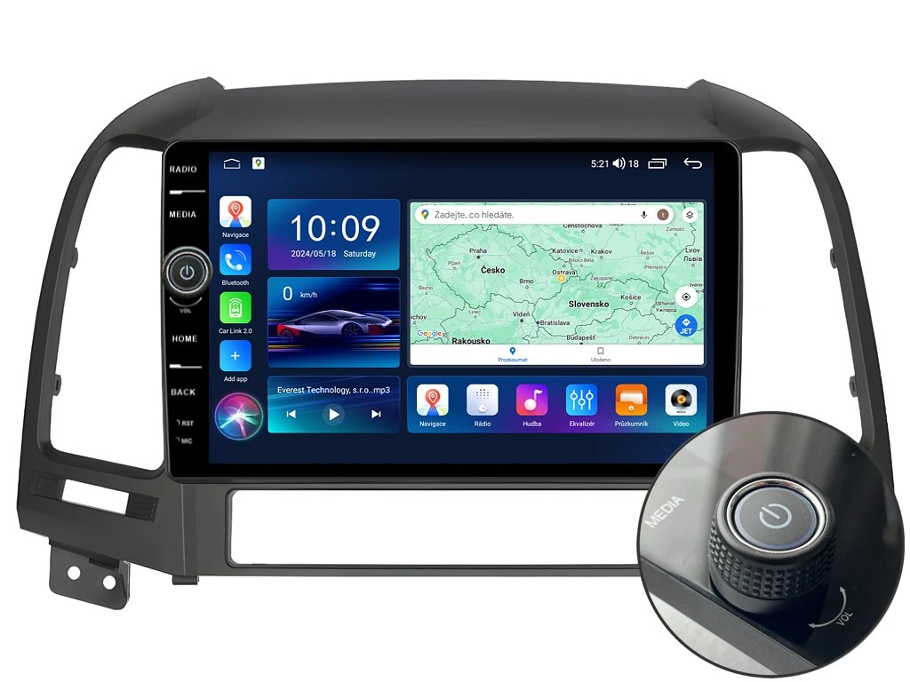 EVEREST 2DIN AUTORÁDIO EVE54 ANDROID, HYUNDAI SANTA FE II