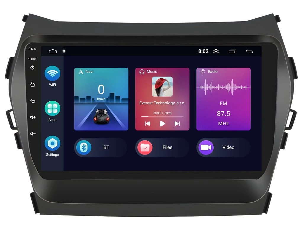 PODOFO 2DIN AUTORÁDIO PEV20 ANDROID, HYUNDAI SANTA FE IX45