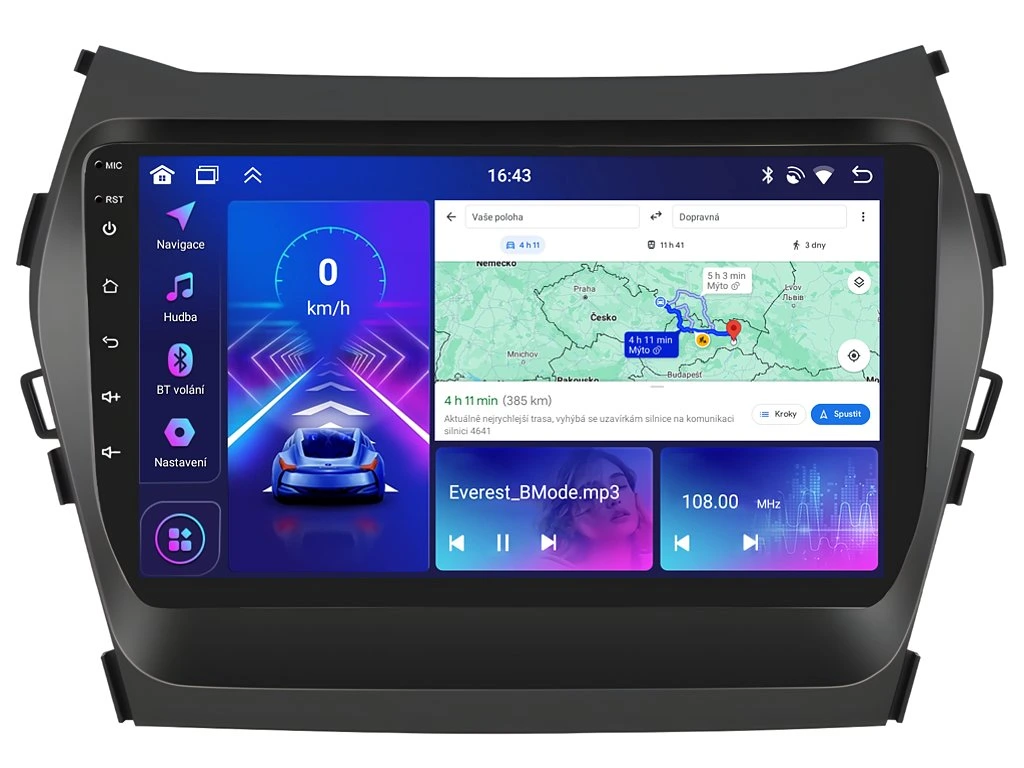 BMODE 2DIN AUTORÁDIO BEX56 ANDROID, HYUNDAI SANTA FE IX45