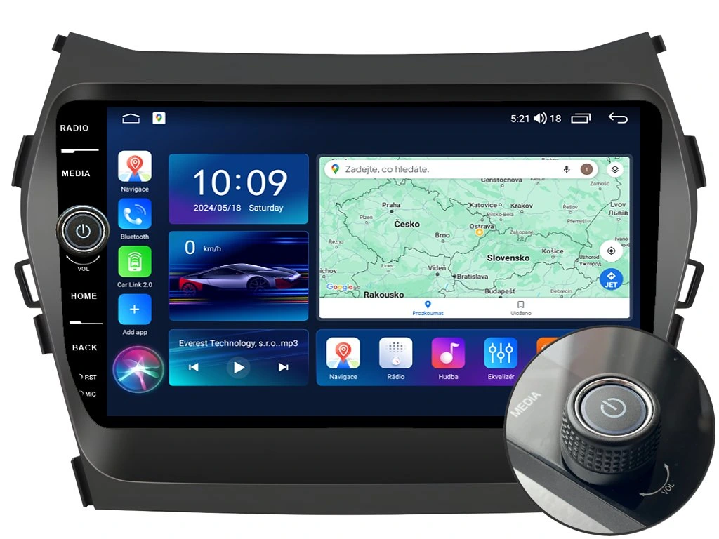 EVEREST 2DIN AUTORÁDIO EVE55 ANDROID, HYUNDAI SANTA FE IX45