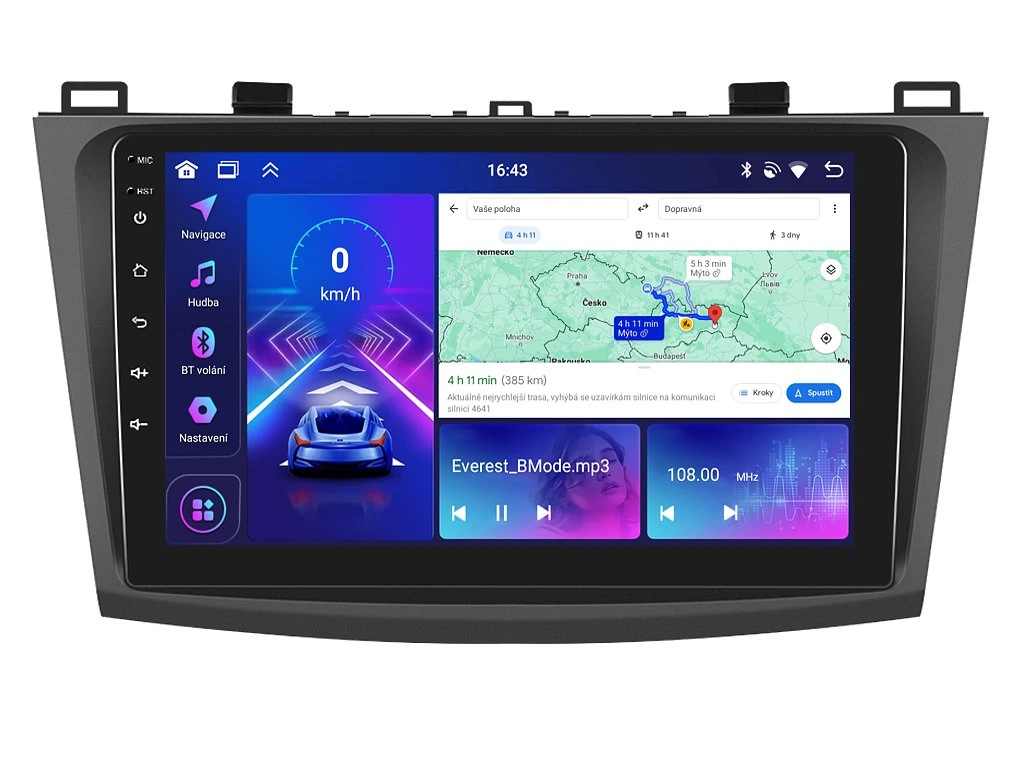 BMODE 2DIN AUTORÁDIO BEX30 ANDROID, MAZDA 3 - II. GENERACE