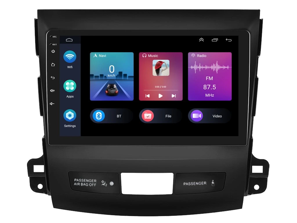PODOFO 2DIN AUTORÁDIO PEV77 ANDROID, MITSUBISHI OUTLANDER II / CITROEN C-CROSSER / PEUGEOT 4007