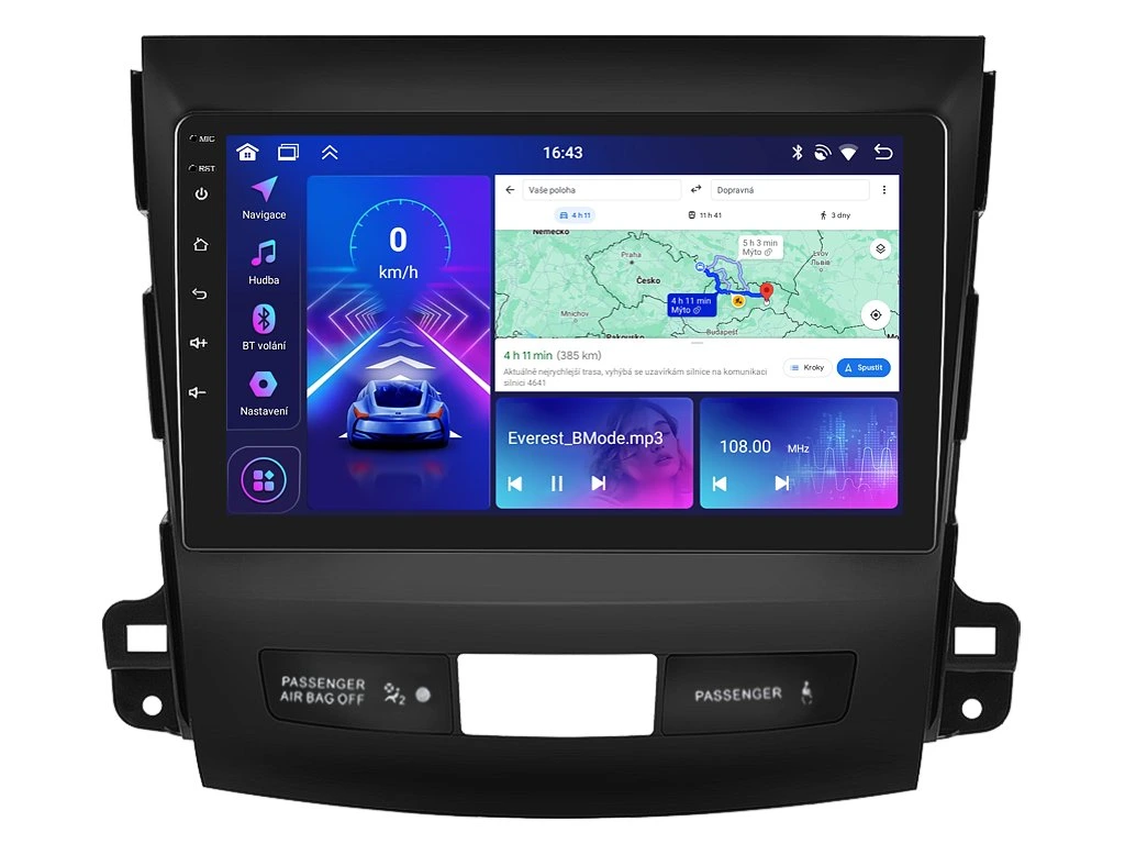 BMODE 2DIN AUTORÁDIO BEX43 ANDROID, MITSUBISHI OUTLANDER II / CITROEN C-CROSSER / PEUGEOT 4007