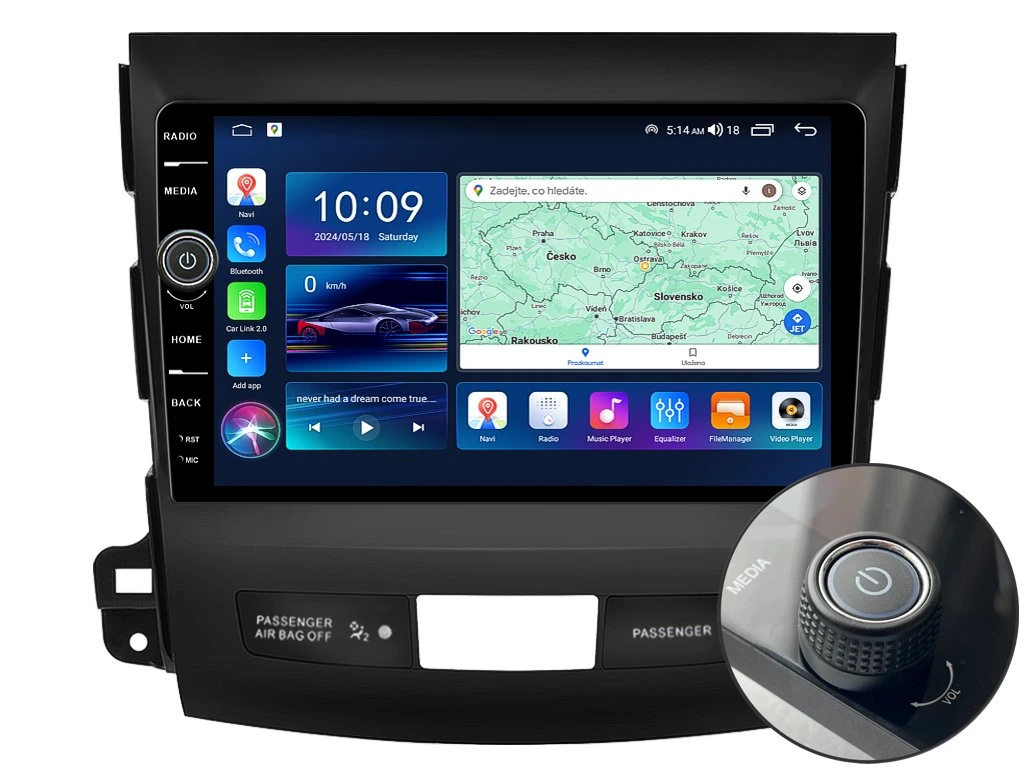EVEREST 2DIN AUTORÁDIO EVE37 ANDROID, MITSUBISHI OUTLANDER II / CITROEN C-CROSSER / PEUGEOT 4007