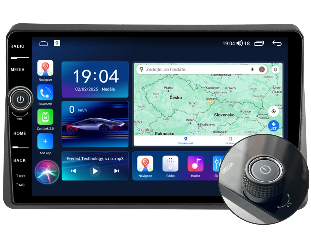 EVEREST 2DIN AUTORÁDIO EVE208 ANDROID, RENAULT MASTER III, OPEL MOVANO B, NISSAN NV400