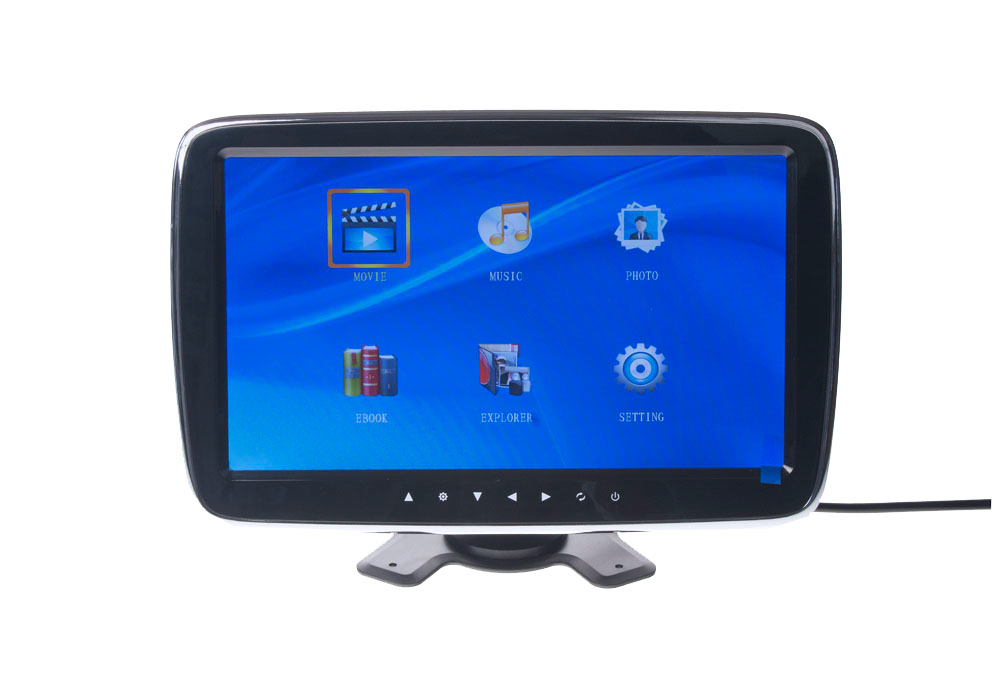 LCD MONITOR 10,1" NA OPĚRKU/PALUBNÍ DESKU S MICROSD/USB/FM MODULÁTOR