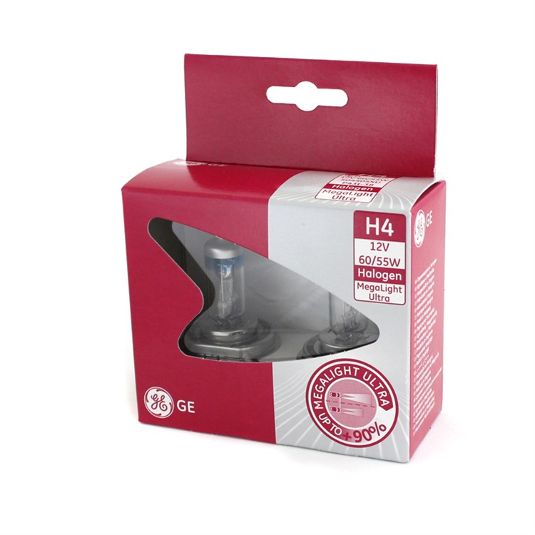 HALOGENOVÁ ŽÁROVKA GE MEGALIGHT ULTRA H4-MU90, H4 12V 60W 2 KS