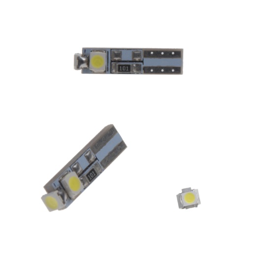 LED T5 bílá, 12V, 3LED/SMD 2 KS
