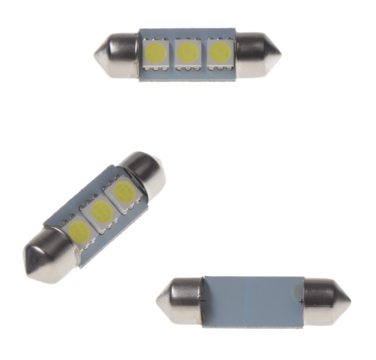 LED ŽÁROVKA SUFIT (42mm) BÍLÁ, 24V, 3LED/3SMD 2 KS