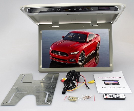 STROPNÍ LCD MONITOR 10,1" ŠEDÝ HDMI/MICROSD/IR/FM, ULTRA TENKÝ