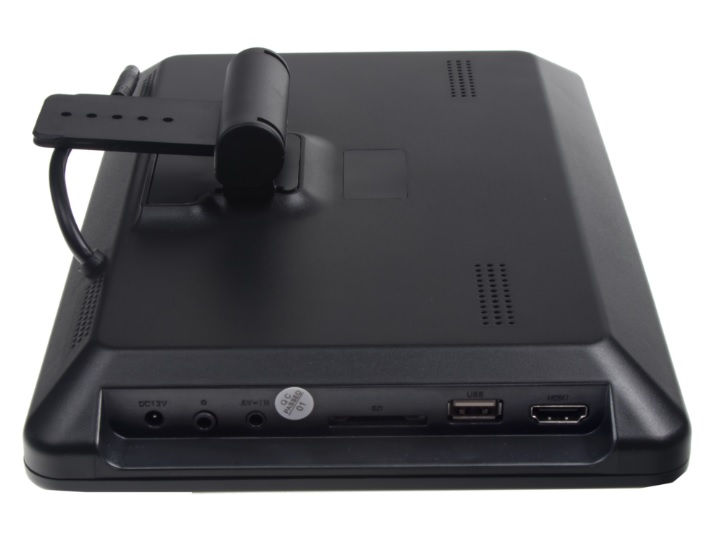 SD/USB/HDMI MONITOR 10,1" S DRŽÁKEM NA OPĚRKU, DOTYKOVÁ OBRAZOVKA, ČESKÉ MENU, ČERNÝ