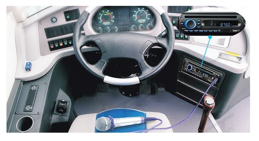 RÁDIO PRO AUTOBUSY S MIKROFONEM PRO PRŮVODCE