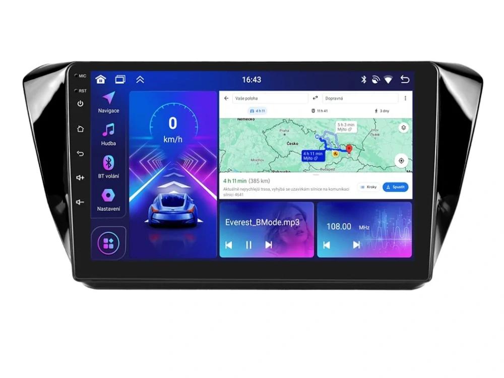 BMODE 2DIN AUTORÁDIO BEX37 ANDROID, ŠKODA SUPERB III