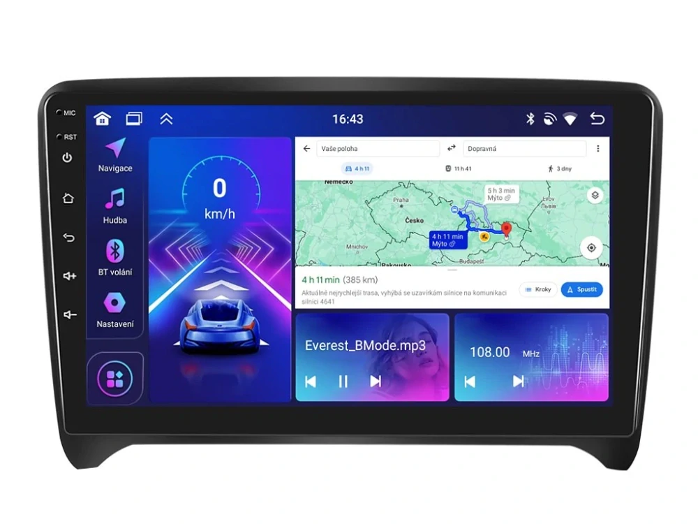 BMODE 2DIN AUTORÁDIO BEX23 ANDROID, AUDI TT