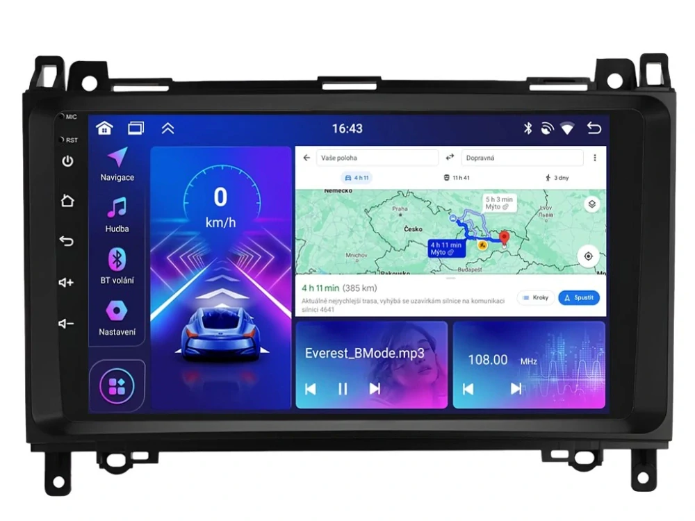 BMODE 2DIN AUTORÁDIO BEX61 ANDROID, MERCEDES-BENZ A / B / V / VIANO / VITO / SPRINTER / VW CRAFTER