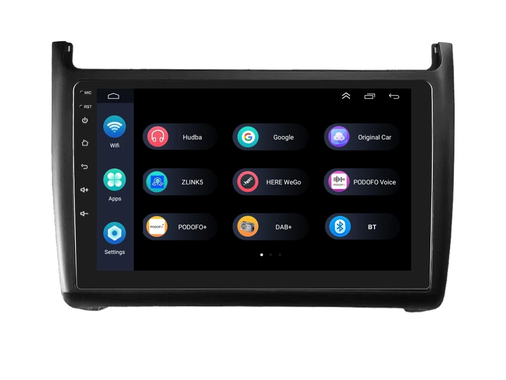 PODOFO 2DIN AUTORÁDIO PEV08 ANDROID, VOLKSWAGEN POLO