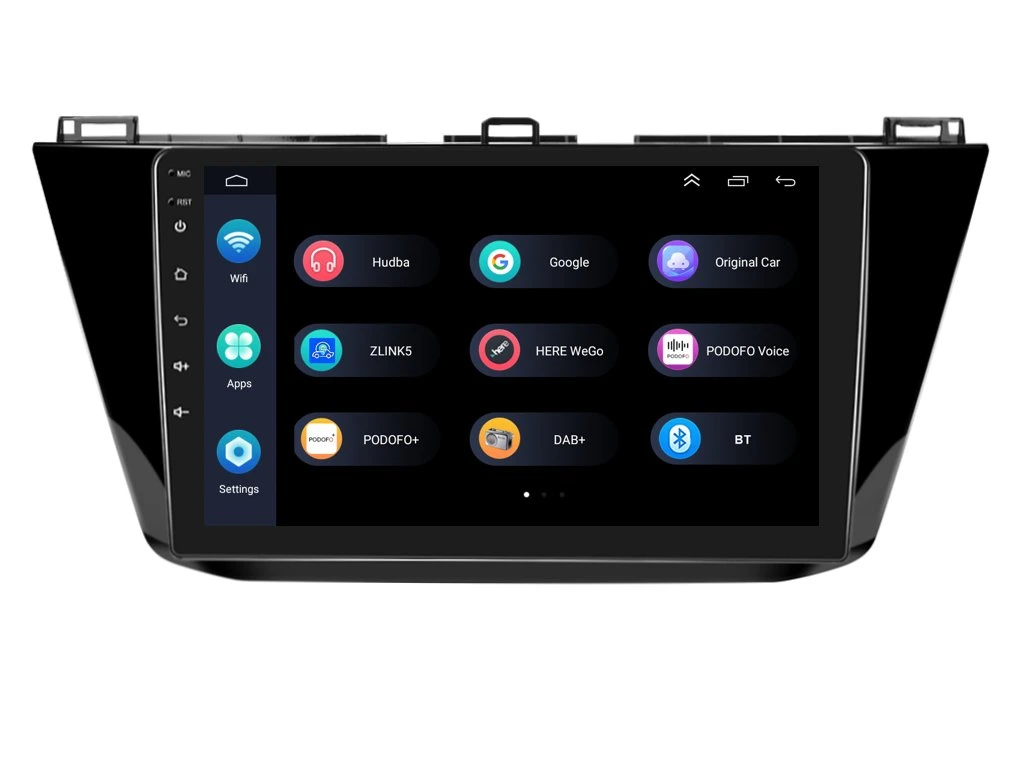 PODOFO 2DIN AUTORÁDIO PEV37 ANDROID, VOLKSWAGEN TIGUAN II
