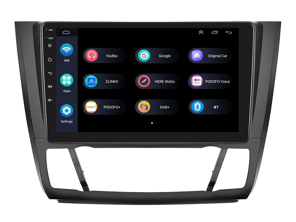 PODOFO 2DIN AUTORÁDIO PEV66 ANDROID, BMW E81 / E82 / E87 / E88 S AUTOMATICKOU KLIMATIZACÍ