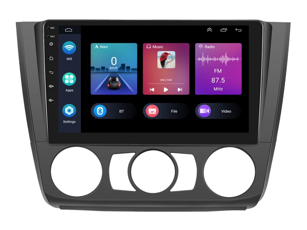 PODOFO 2DIN AUTORÁDIO PEV67 ANDROID, BMW E81 / E82 / E87 / E88 S MANUÁLNÍ KLIMATIZACÍ