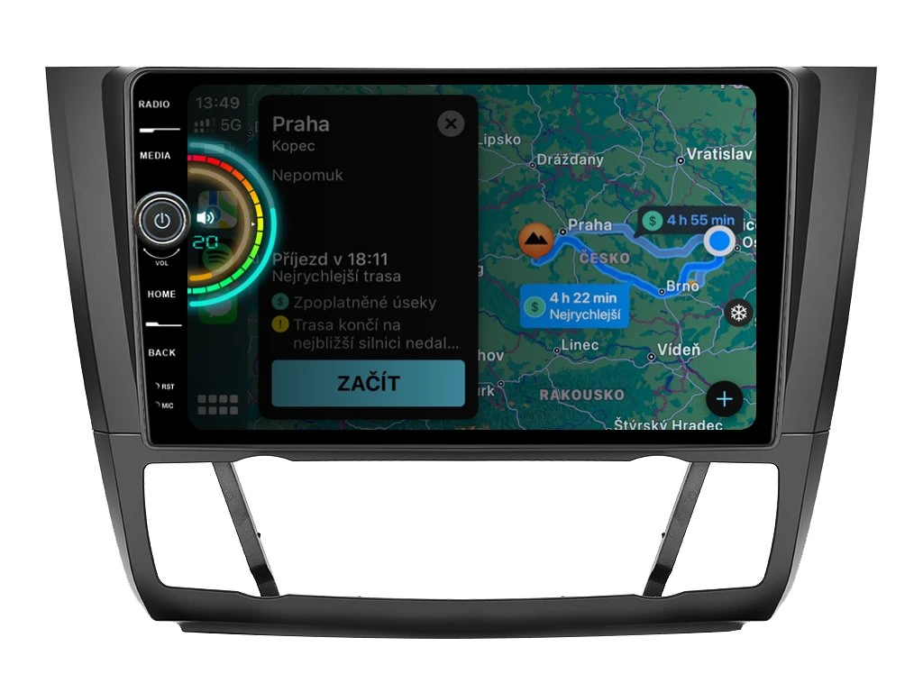 EVEREST 2DIN AUTORÁDIO EVE19 ANDROID, BMW E81 / E82 / E87 / E88 S AUTOMATICKOU KLIMATIZACÍ