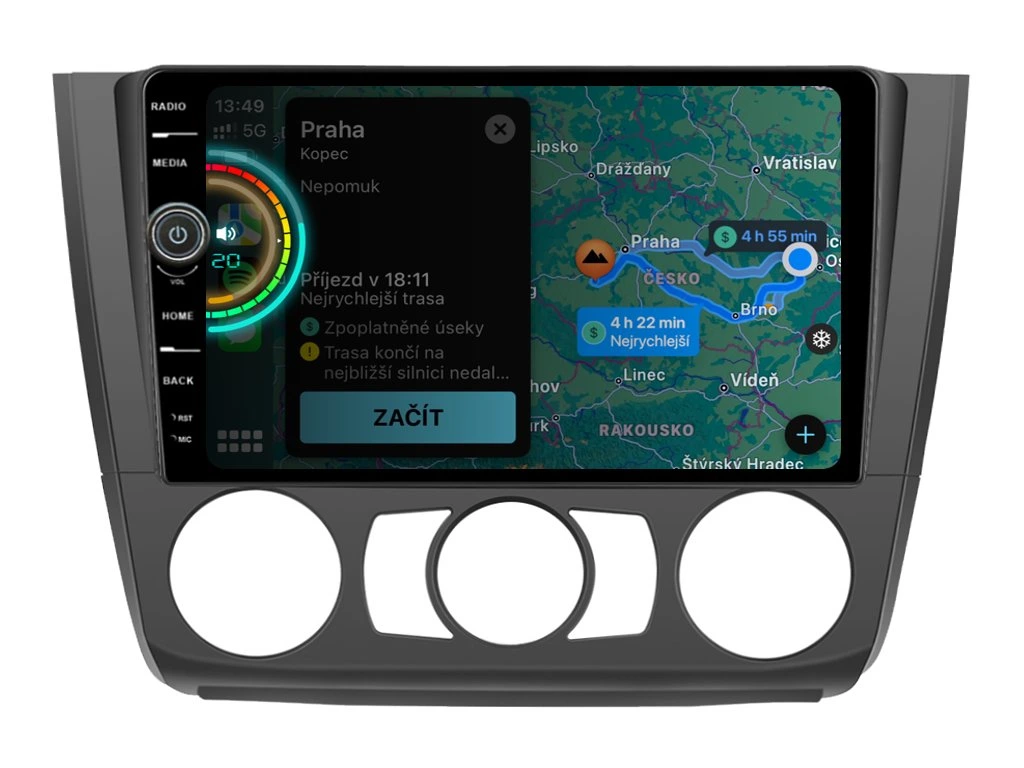 EVEREST 2DIN AUTORÁDIO EVE20 ANDROID, BMW E81 / E82 / E87 / E88 S MANUÁLNÍ KLIMATIZACÍ