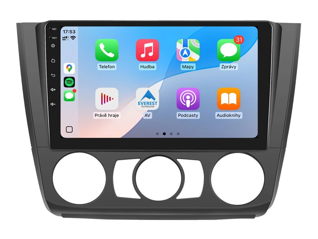 XTRONS 2DIN AUTORÁDIO IQP-XEV34 ANDROID, BMW E81 / E82 / E87 / E88 S MANUÁLNÍ KLIMATIZACÍ
