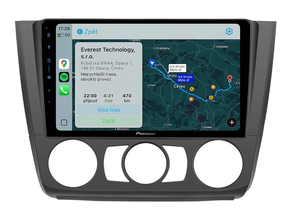 PIONEER 2DIN AUTORÁDIO SPH-PF97BT, BMW E81 / E82 / E87 / E88 S MANUÁLNÍ KLIMATIZACÍ