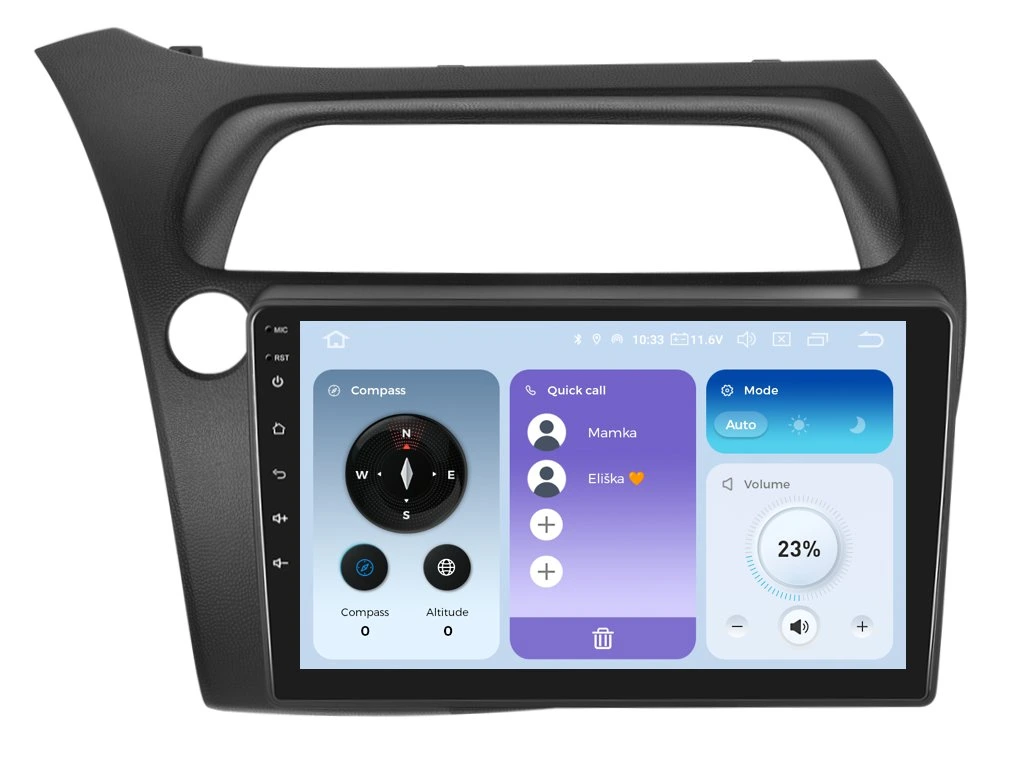 XTRONS 2DIN AUTORÁDIO IQP-XEV52 ANDROID, HONDA CIVIC 8G