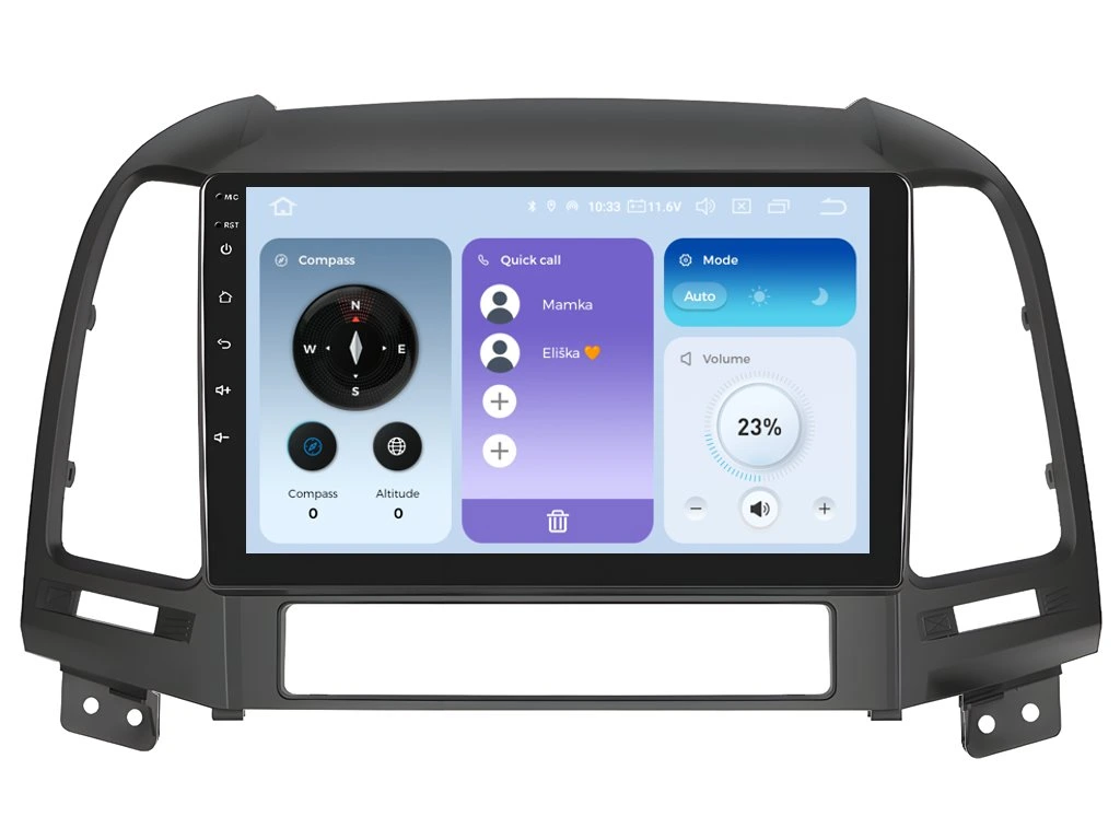 XTRONS 2DIN AUTORÁDIO IQP-XEV55 ANDROID, HYUNDAI SANTA FE II