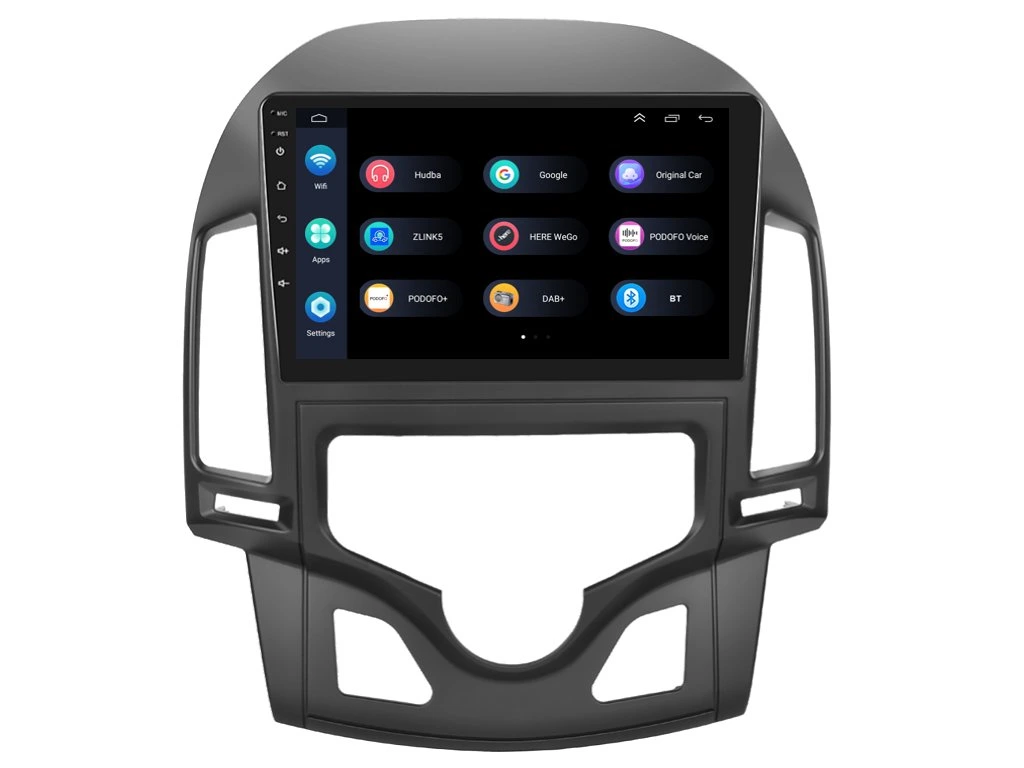 PODOFO 2DIN AUTORÁDIO PEV84 ANDROID, HYUNDAI I30 S AUTOMATICKOU KLIMATIZACÍ