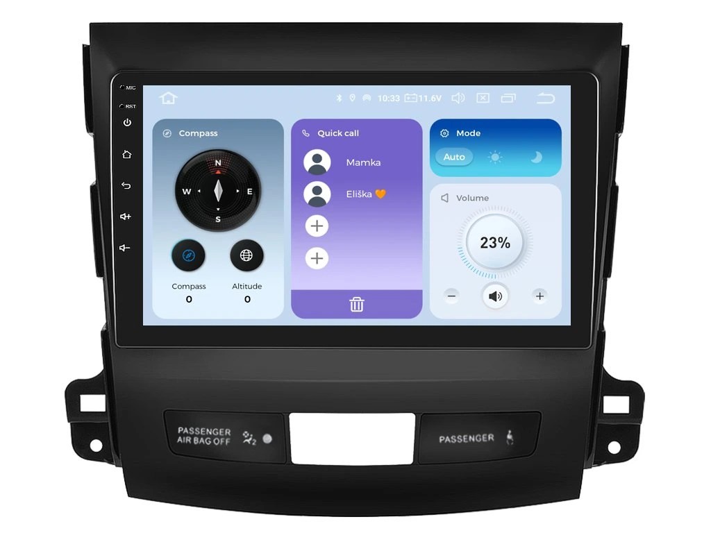 XTRONS 2DIN AUTORÁDIO IQP-XEV39 ANDROID, MITSUBISHI OUTLANDER II / CITROEN C-CROSSER / PEUGEOT 4007