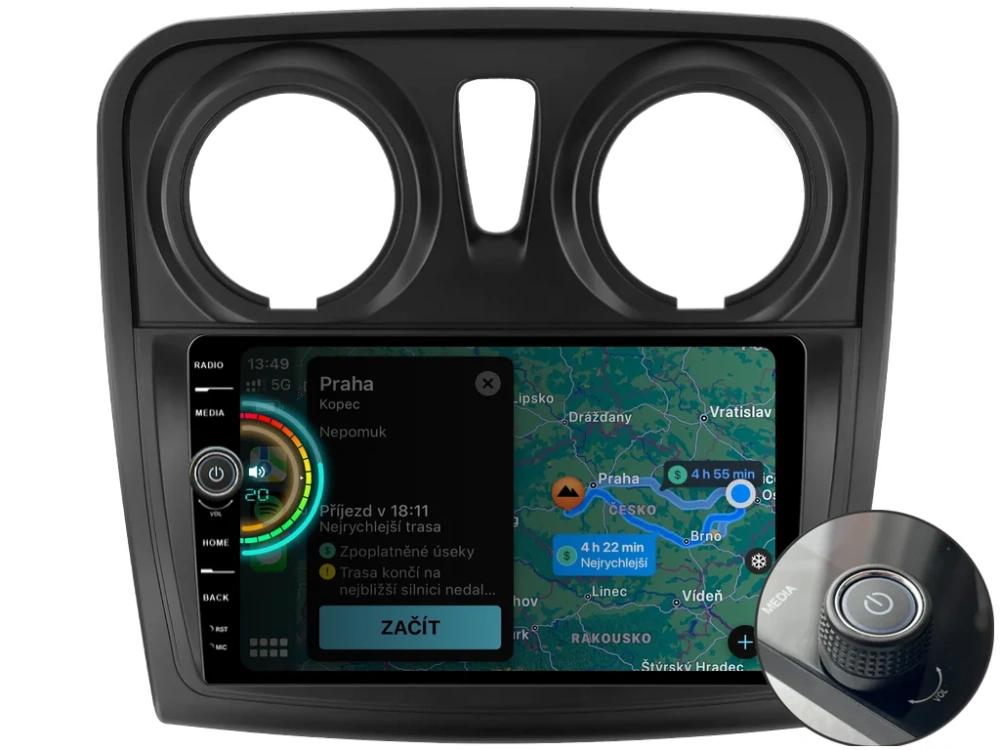 EVEREST 2DIN AUTORÁDIO EVE79 ANDROID, DACIA LOGAN II, SANDERO II S KULATÝMI PRŮDUCHY