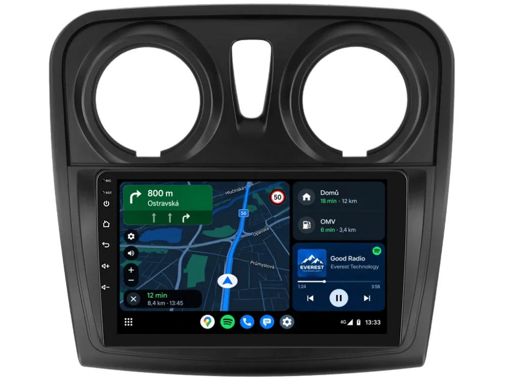 ISUDAR 2DIN AUTORÁDIO Q74X-IEV158 ANDROID, DACIA LOGAN II, SANDERO II S KULATÝMI PRŮDUCHY