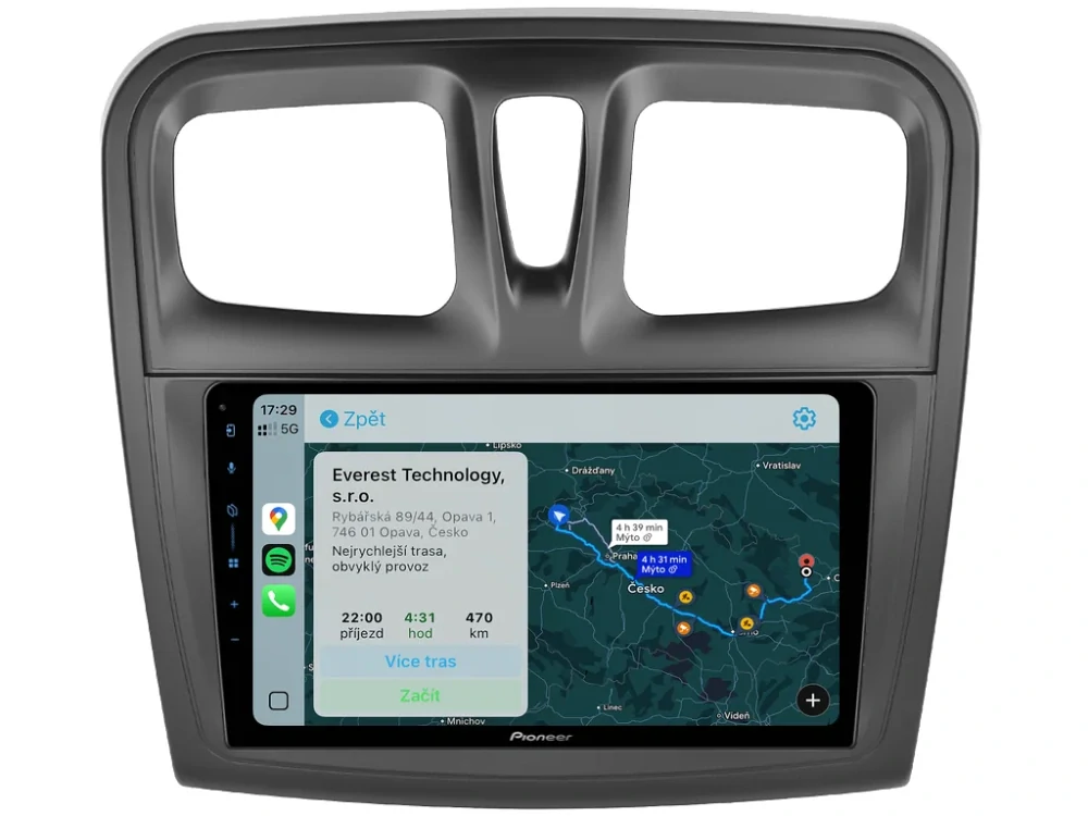 PIONEER 2DIN AUTORÁDIO SPH-PF97BT, DACIA LOGAN II, SANDERO II S HRANATÝMI PRŮDUCHY